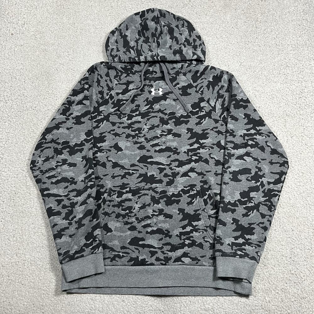 Under Armour Hoodie Mens M Camo Gray Pullover Sweatshirt Hunting Outdoors
